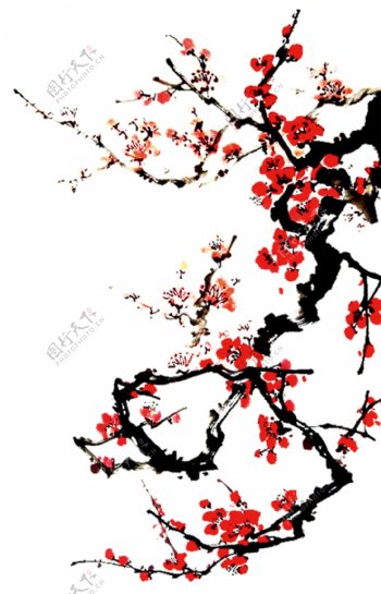 中国风国画手绘梅花