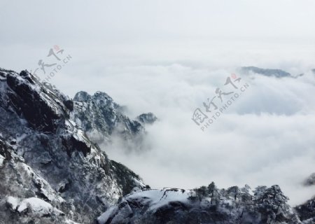 黄山云海冬日雪景