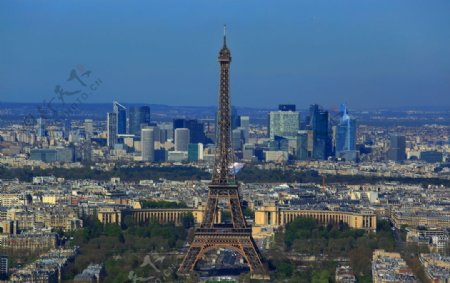俯瞰巴黎埃菲尔铁塔