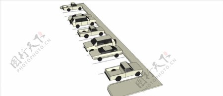 停车场园林素材园林模型S