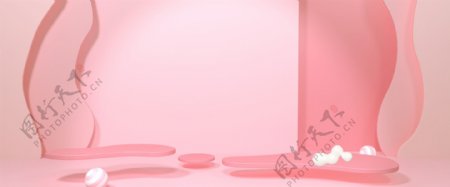 粉色展台站台主题立体背景素材