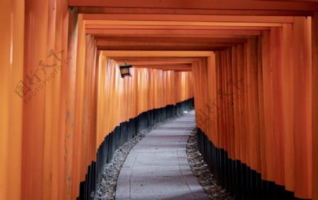 日本走廊寺庙合成背景素材
