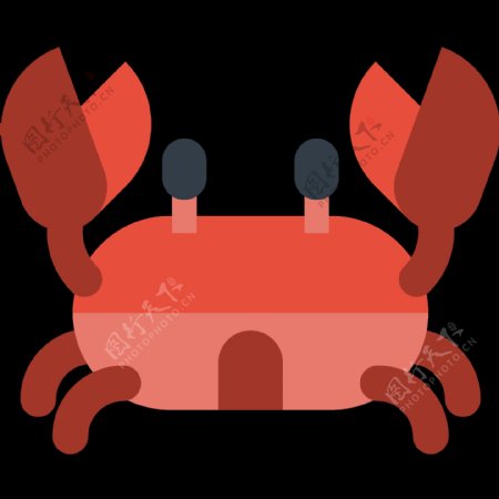 螃蟹动物标志图形图标装饰素材