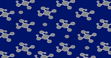 蓝底分子结构图