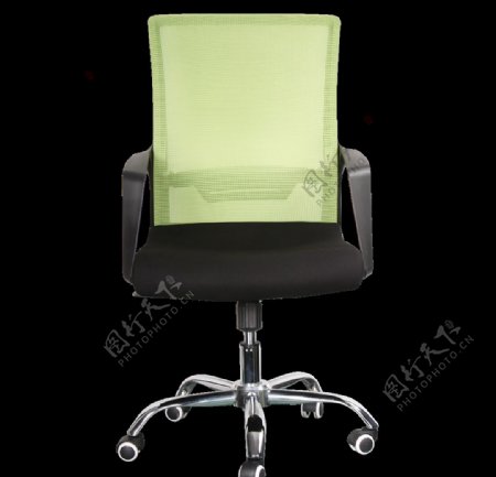 黑绿色时尚办公椅正面