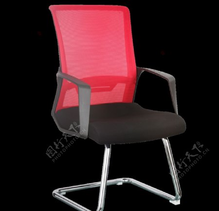 红黑色时尚办公椅45度