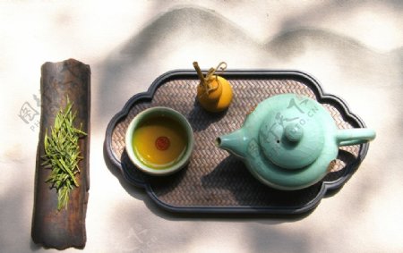 泡茶茶器茶具意境简约背景素材