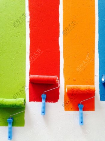 彩色粉刷墙