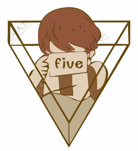 five男孩T恤卡通图案