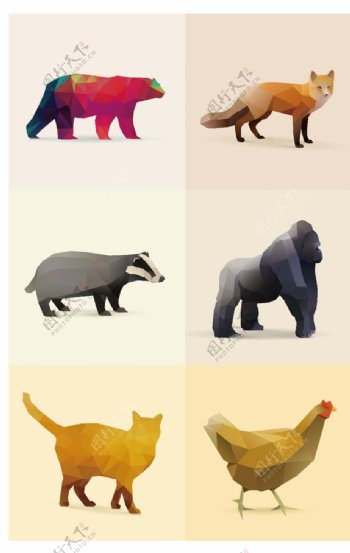 几何动物图案