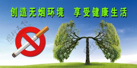 生命肺绿化禁烟标志