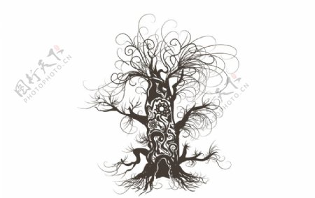 树干树枝魔幻风格AI源文件
