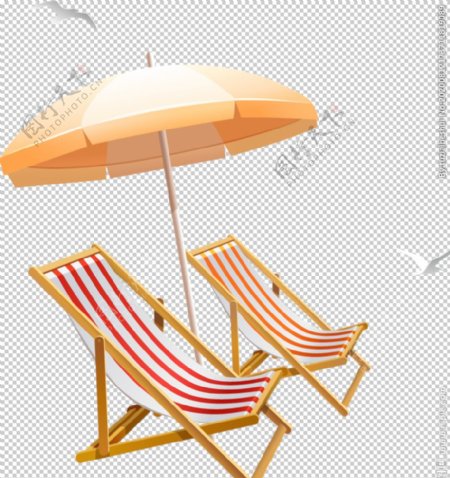 遮阳躺椅旅游夏季合成海报素材