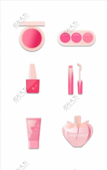 粉色化妆品素材