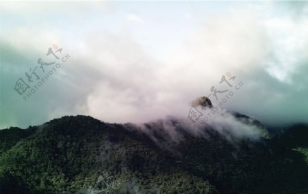 山峰云雾自然生态背景素材