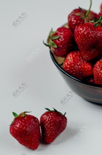 草莓水果新鲜夏季背景素材