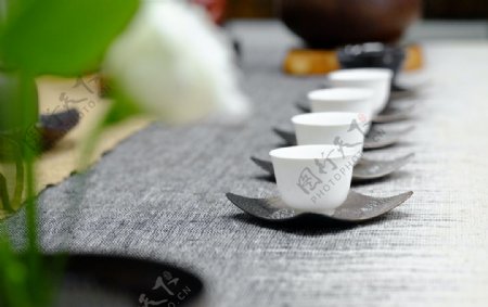 茶具品茶传统简约背景素材图片