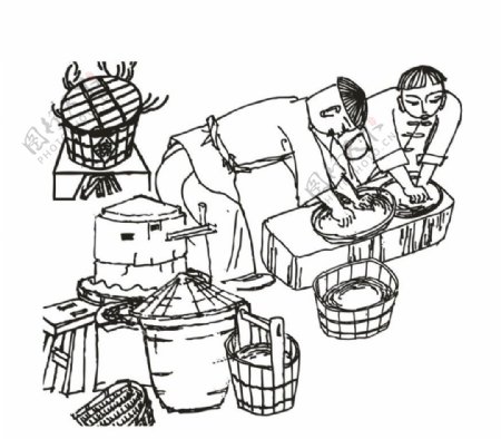 传统手工制作粽子矢量图片