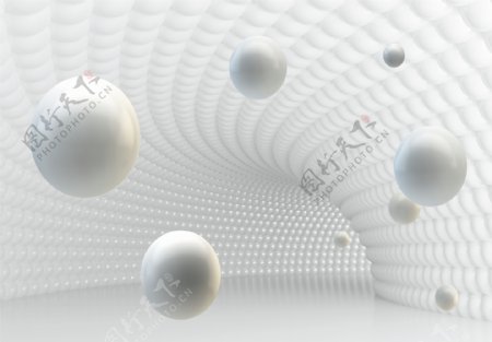 立体构图球体飞舞抽象装饰图图片