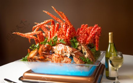 帝王蟹美食食材背景海报素材图片