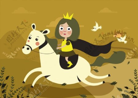 骑白马的公主图片