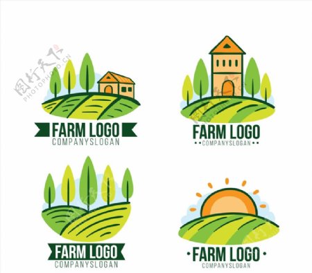 绿色农场标志图片