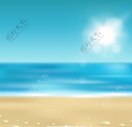 大海沙滩风景图片