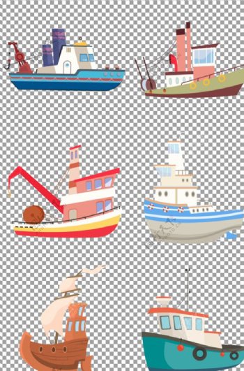 卡通轮船海盗船图片