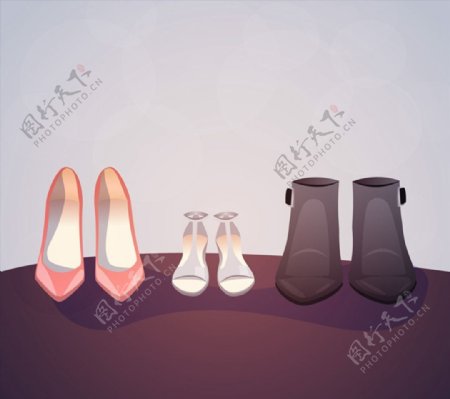 女式鞋子矢量图片