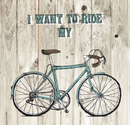 彩绘自行车海报图片
