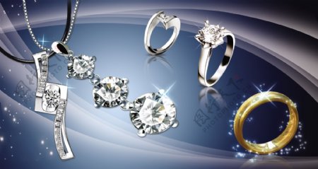 奢华钻石戒指高贵品质宣传促销图图片