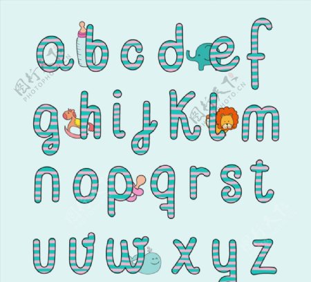 婴儿风格英文字母图片