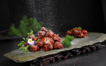 红烧排骨美食食材背景海报素材图片