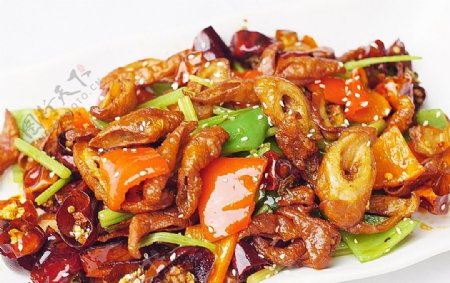 南北热菜干煸肥肠图片
