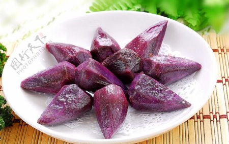 小吃农家烤紫薯图片