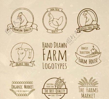 手绘农场标志图片