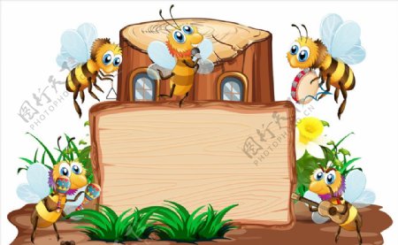 卡通蜜蜂圖片