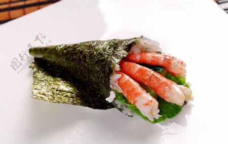 日韩料理手卷虾手卷图片