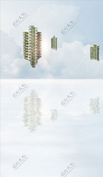 云层建筑图片