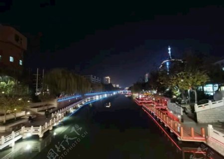 许昌曹魏古城运粮河夜景图片