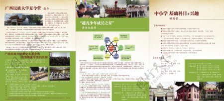 广西民族大学暑期夏令营折页内页