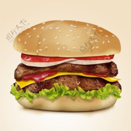 美味的汉堡PSD图形创意