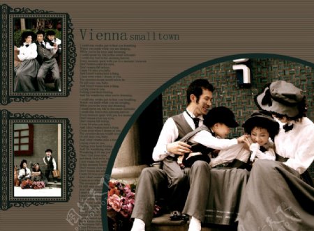 维也纳小镇家庭写真PSD模板3