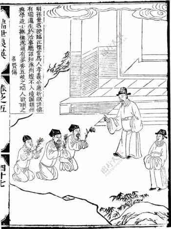 中国古人物线稿插画素材126