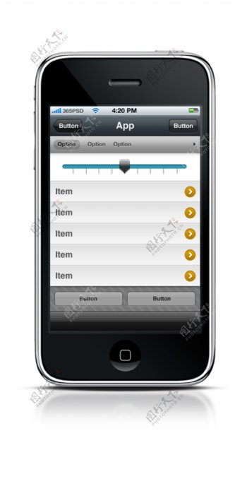 滑块选择器iPhone界面