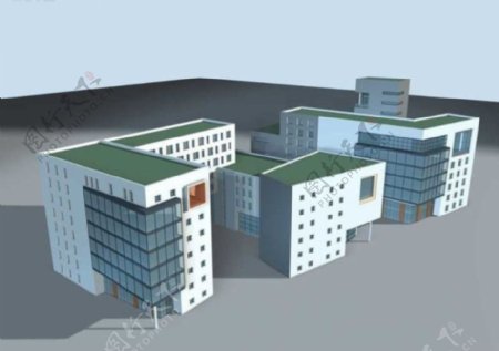 城市小区住宅楼建筑群3D模型设计