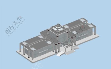 塔式多层公建建筑3D模型