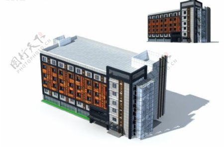 多层公共建筑办公楼3D模型