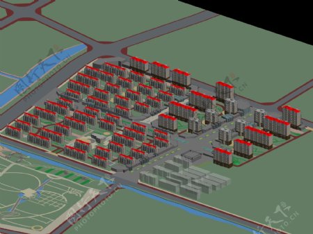 城市规划3D分布图模型.