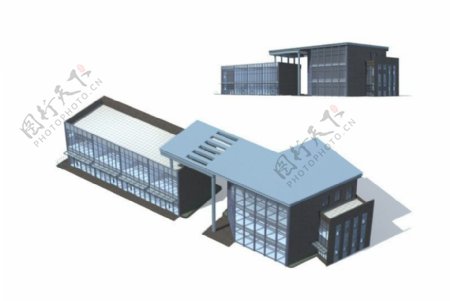 异形多层公建建筑3D模型